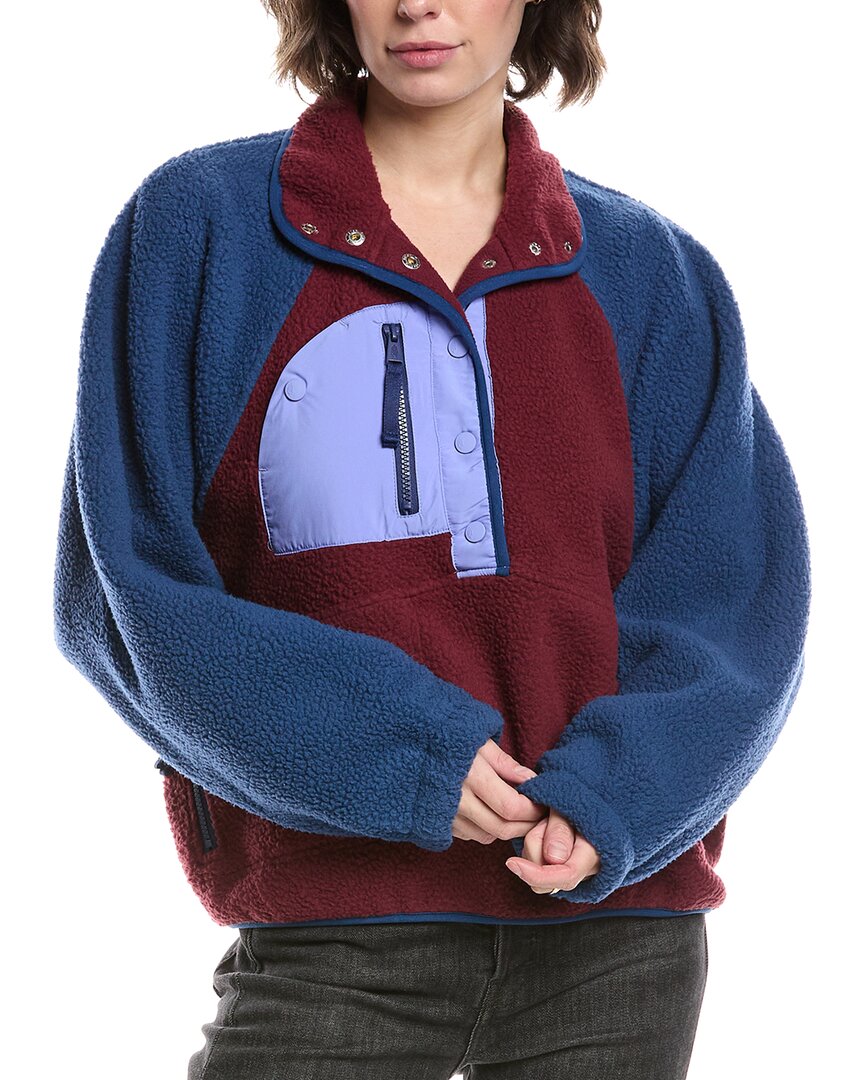 Free People Hit The Slopes 1/4-zip Pullover In Blue