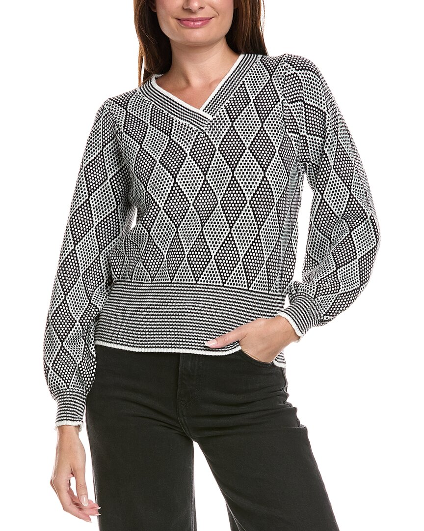 Metric Knits Diamond Jacquard Sweater In Gray