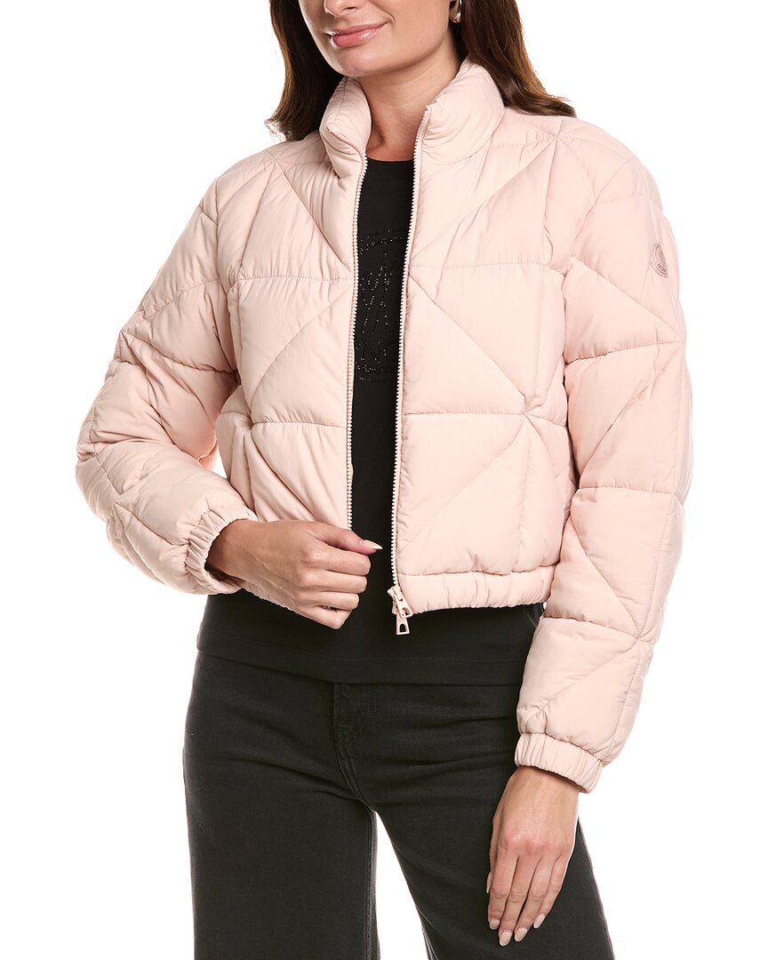Moncler Quilted Down Jacket In Pink