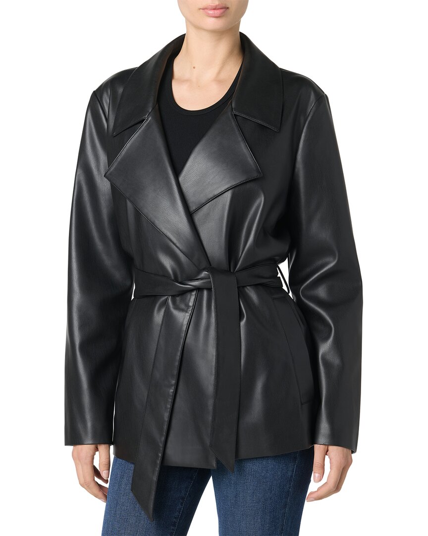 Joe's Jeans Vegan Cropped Trench Coat In Black