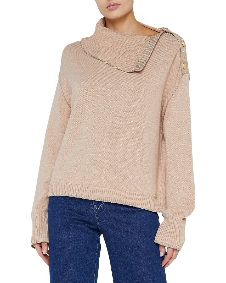 L Agence L'agence Apple Turtleneck Wool-blend Sweater In Neutral