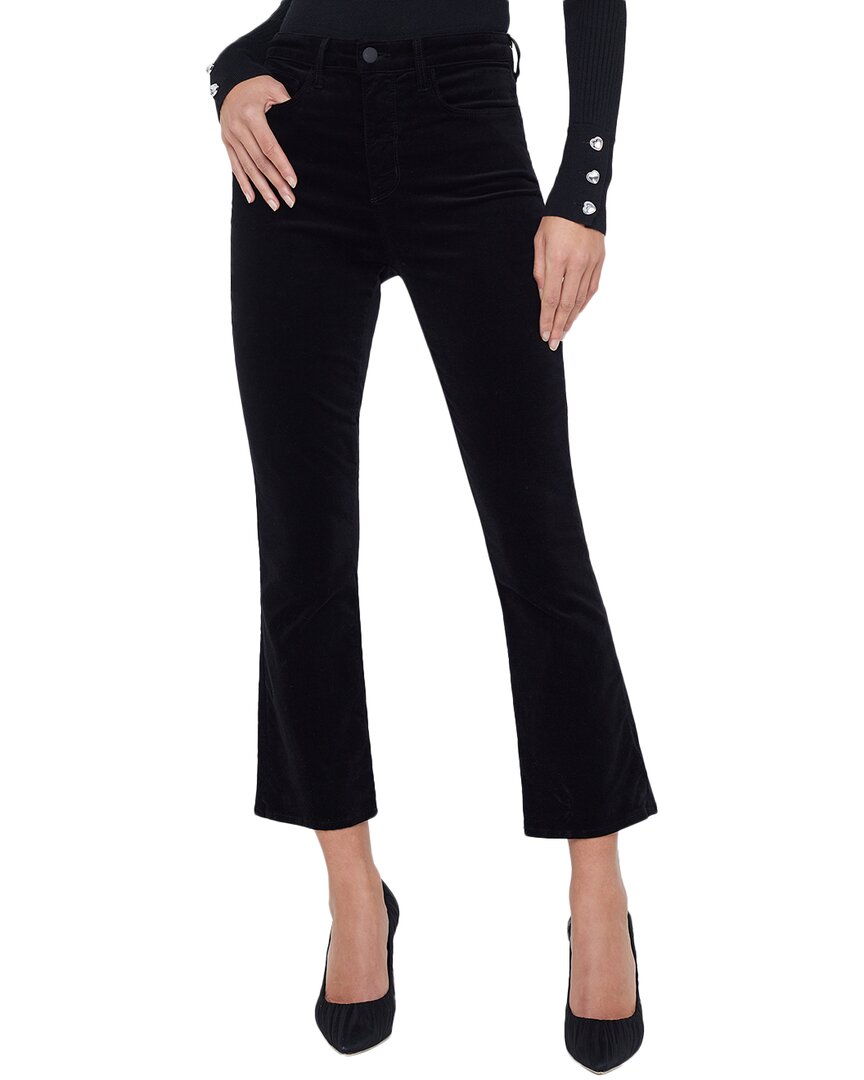 L'agence Mira Ultra High Waist Crop Micro Bootcut Jeans In Black
