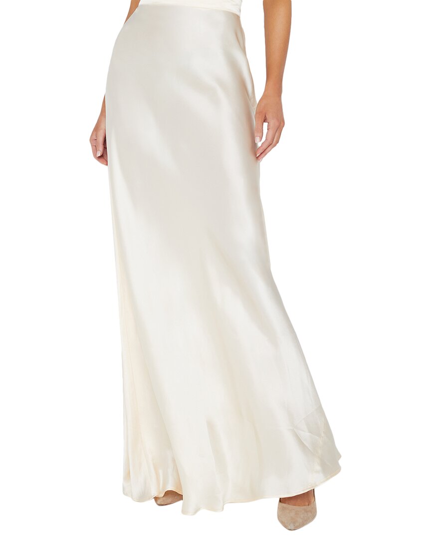 L Agence Ryker Silk Maxi Skirt In White