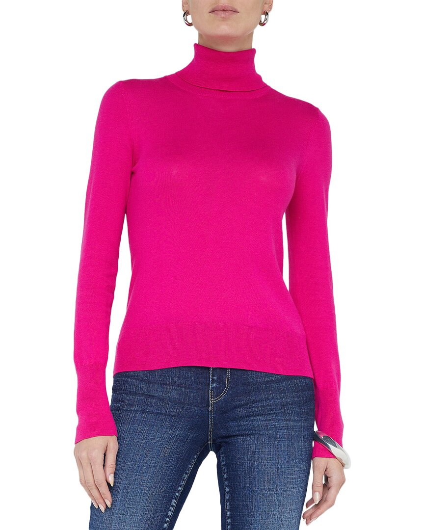 L Agence L'agence Flora Turtleneck Silk-blend Sweater In Purple