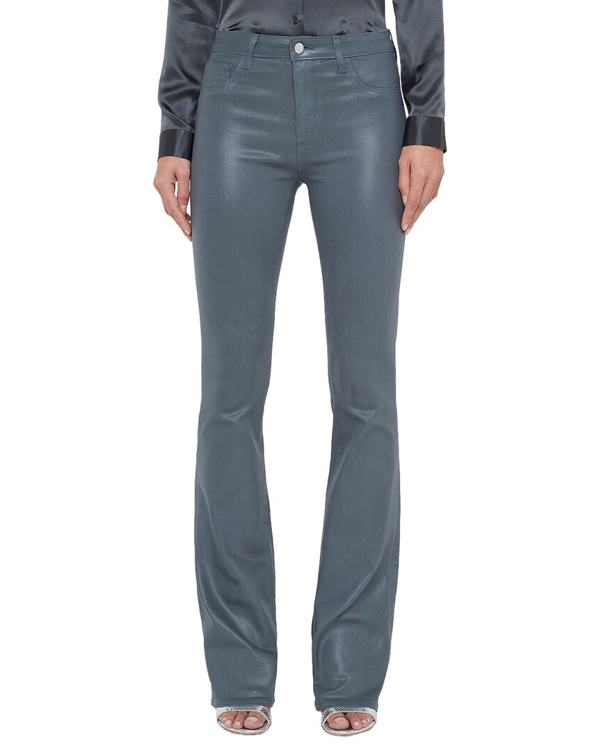 L Agence L'agence Selma High-rise Sleek Dark Shadow Coated Baby Bootcut Jean In Gray