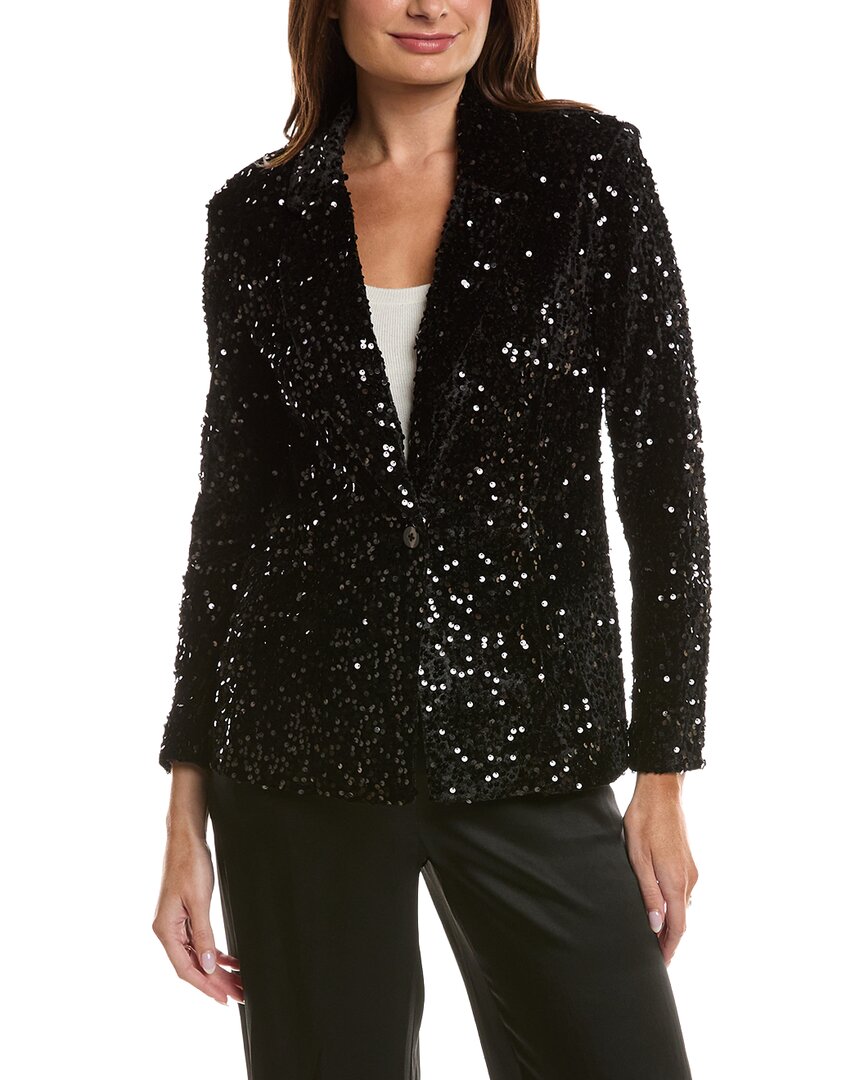 Nanette Lepore Velvet Sequin Jacket In Black