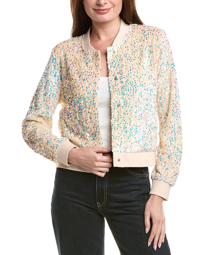 Nanette Lepore Sequin Cardigan In White