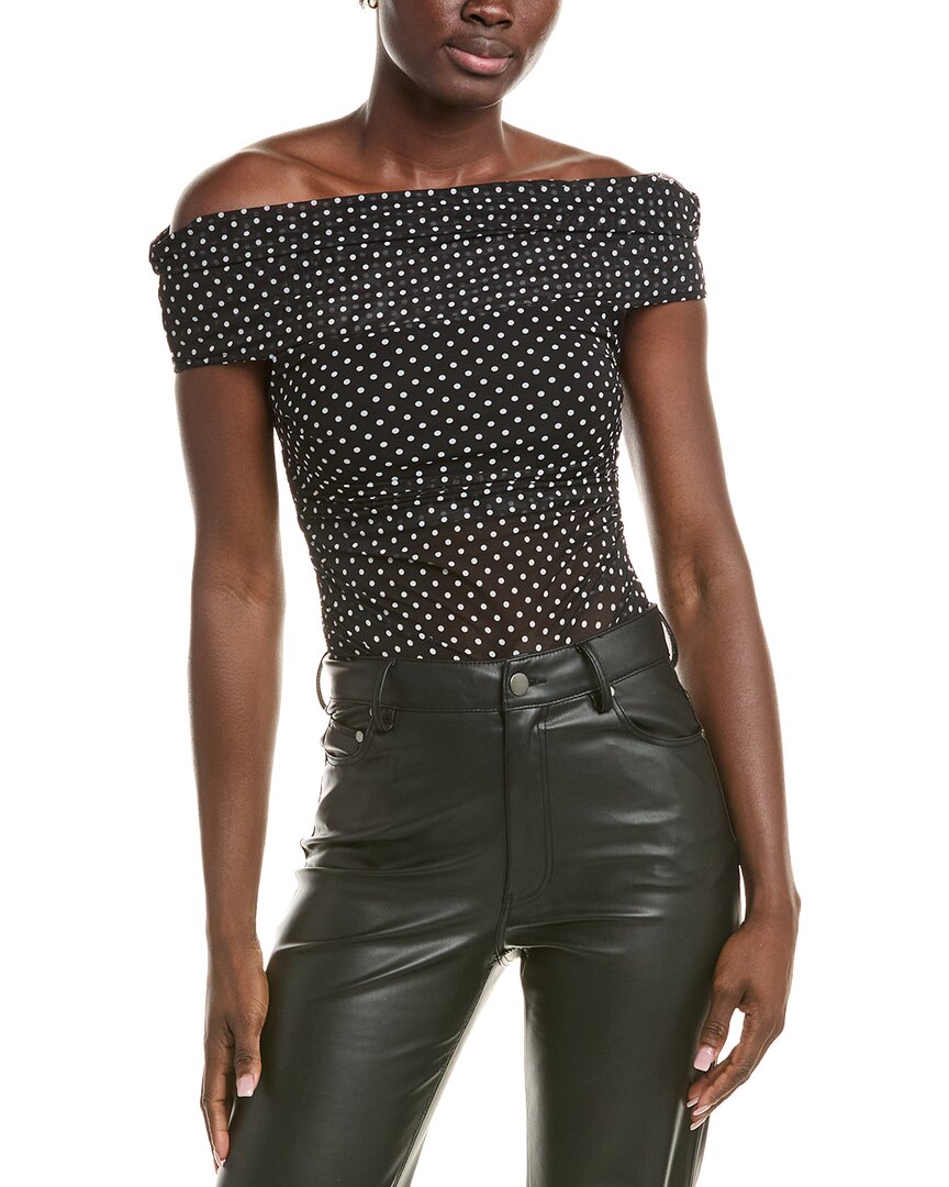 Alice And Olivia Alice + Olivia Isadola Folded Off-the-shoulder Top In Black