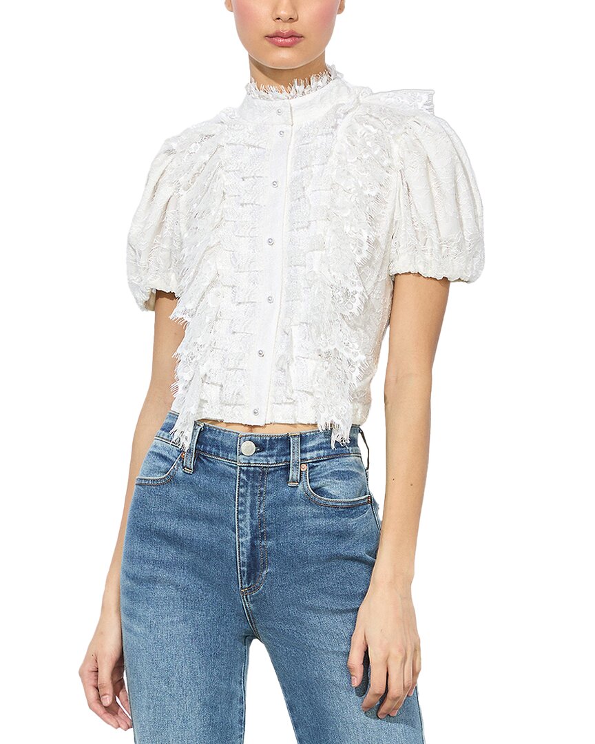 Alice And Olivia Alice + Olivia Geraldine Shirt In White