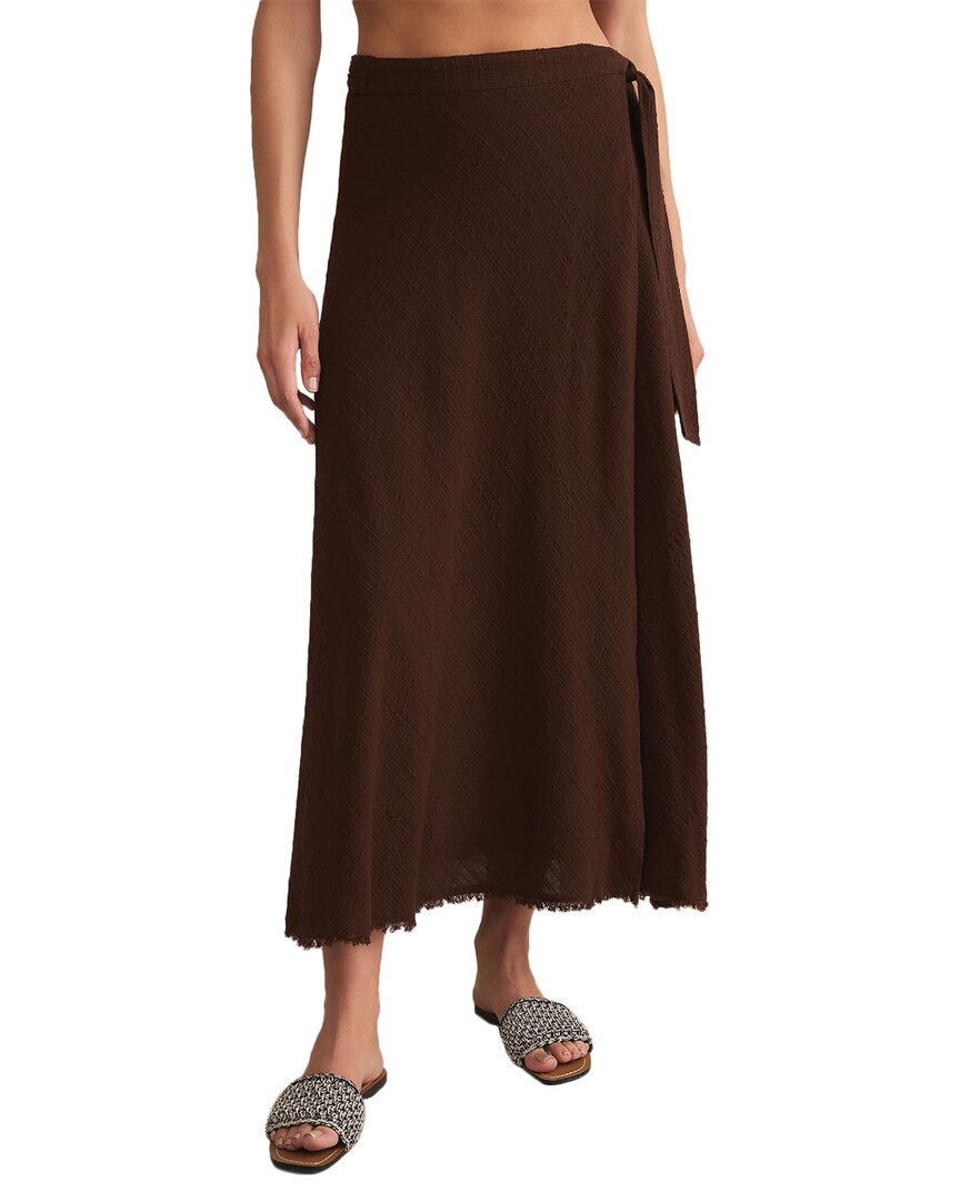 Z Supply Salerno Wrap Midi Skirt In Brown