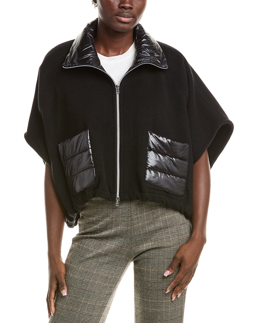Herno Resort Wool & Cashmere-blend Poncho In Black