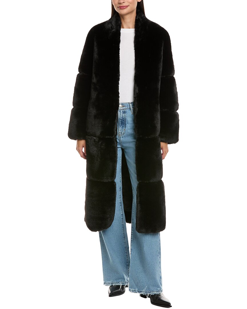 Apparis Sylke Sable Coat In Black