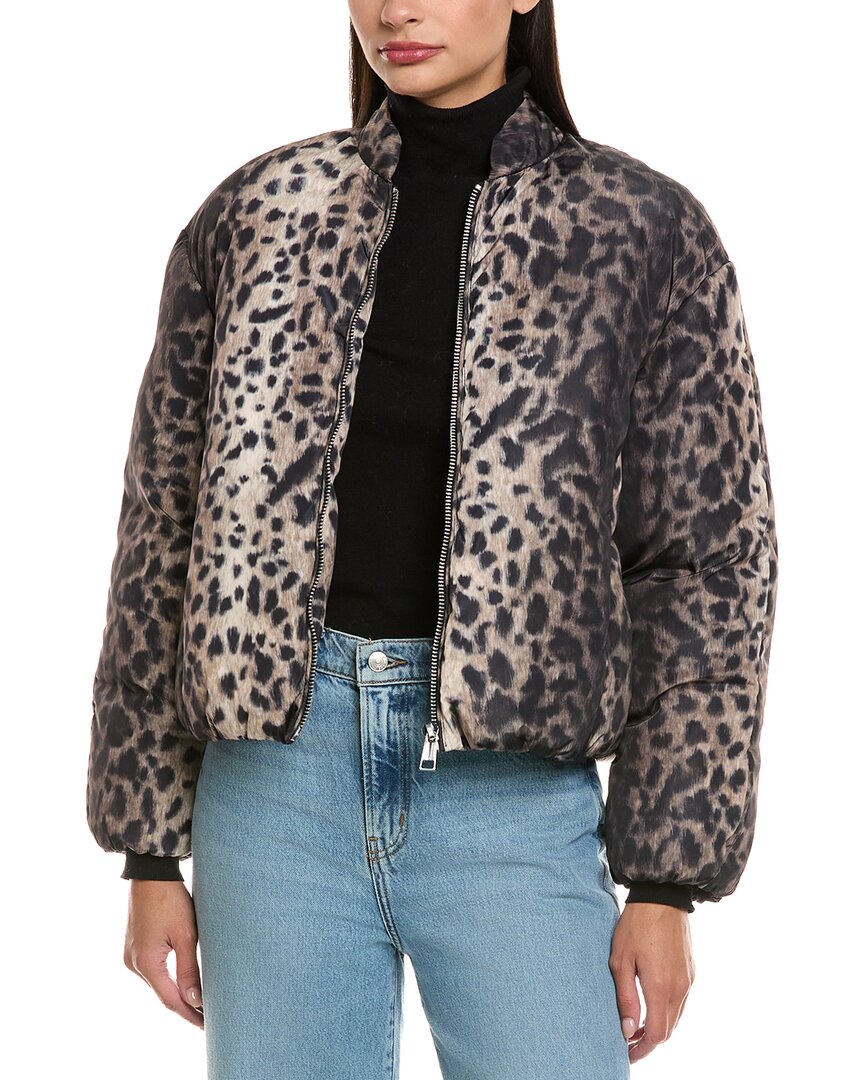 Apparis Leni Leopard Padded Bomber In Multi