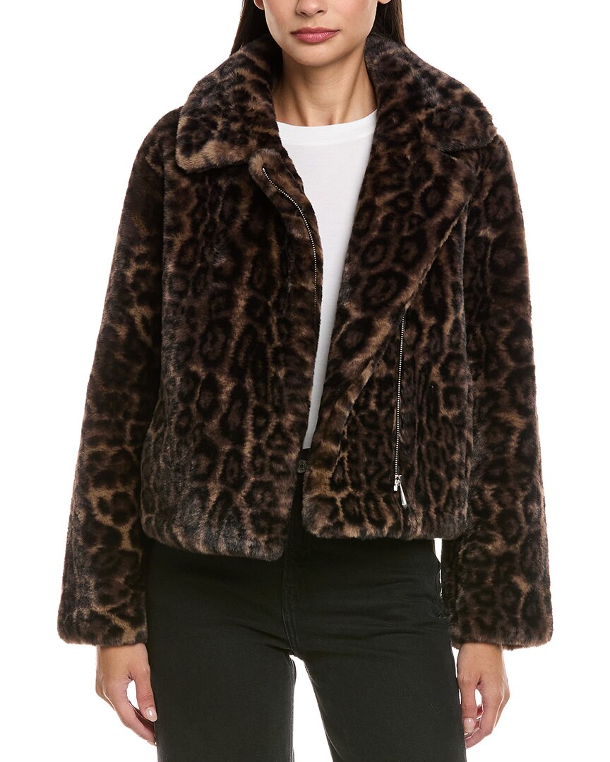 Apparis Dahlia Leopard Biker Jacket In Animal Print
