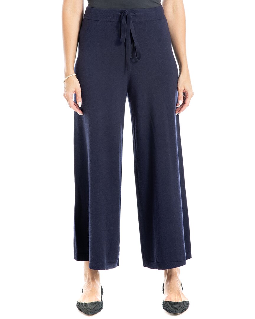 Max Studio Wide Leg Sweater Pant In Blue