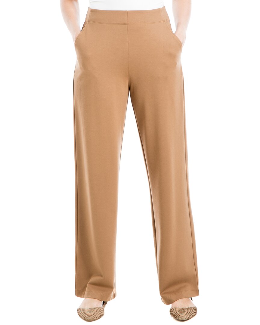 Max Studio Easy Leg Ponte Pant In Brown