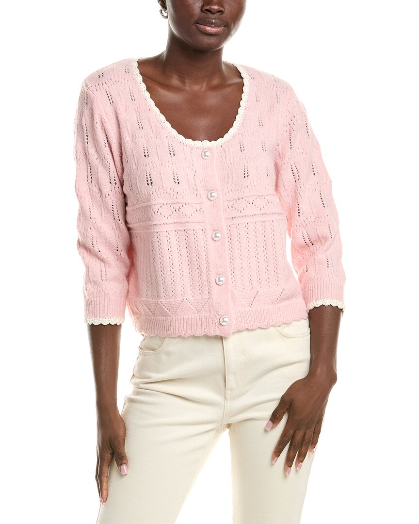 Anna Kay Jolinne Cashmere-blend Cardigan In Pink