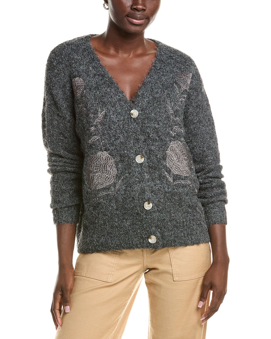 Anna Kay Sunny Classic Cashmere-blend Cardigan In Gray
