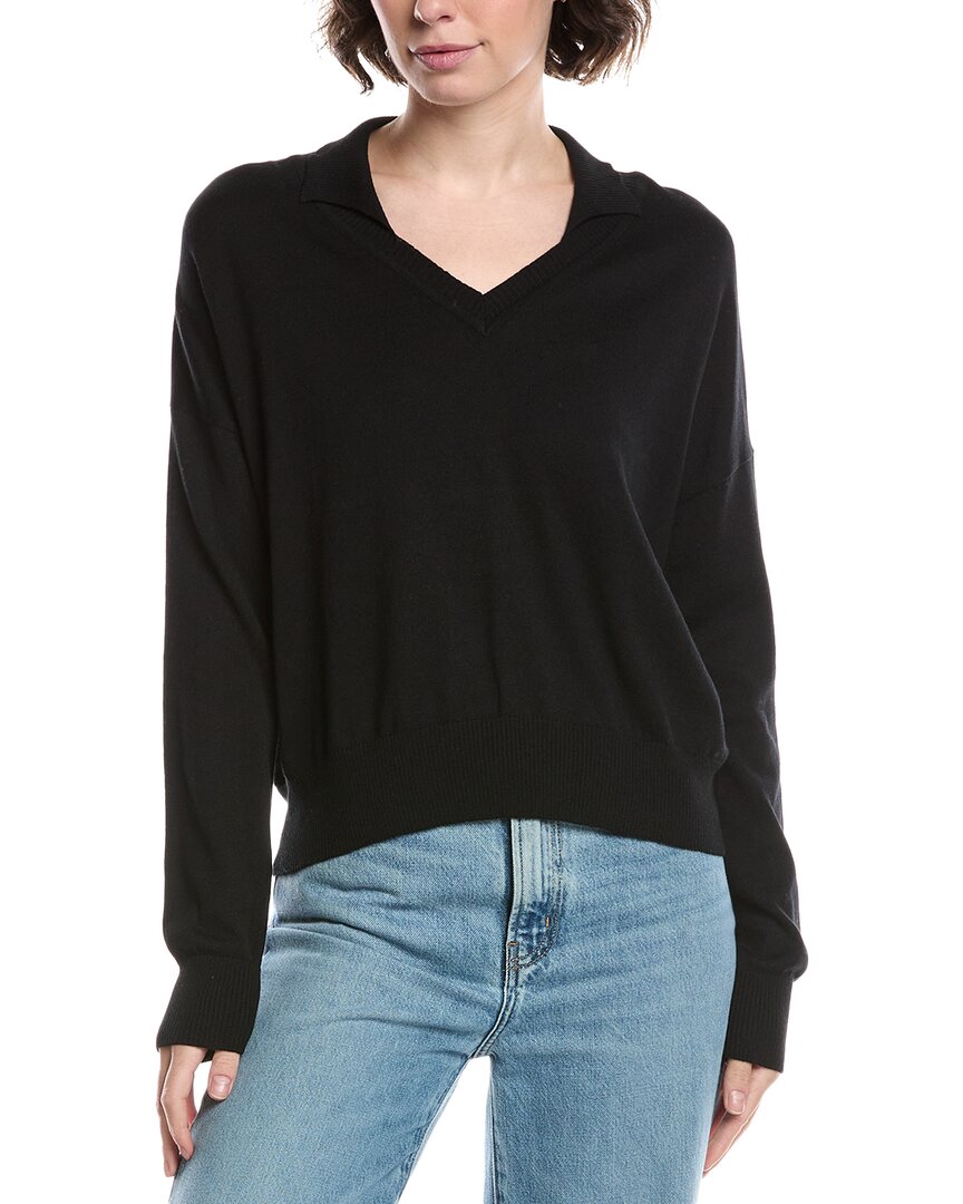 Planet Preppy Collared Sweater In Black