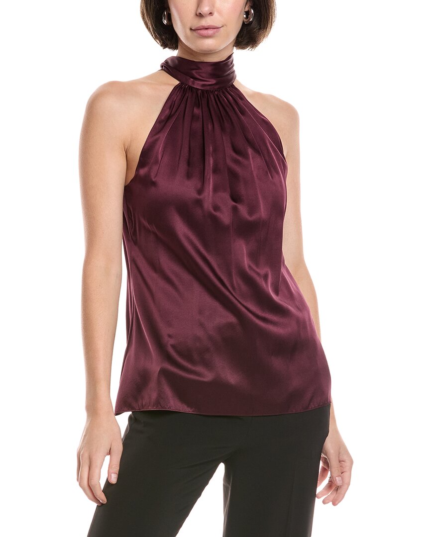 Ramy Brook Lori Silk-blend Blouse In Red