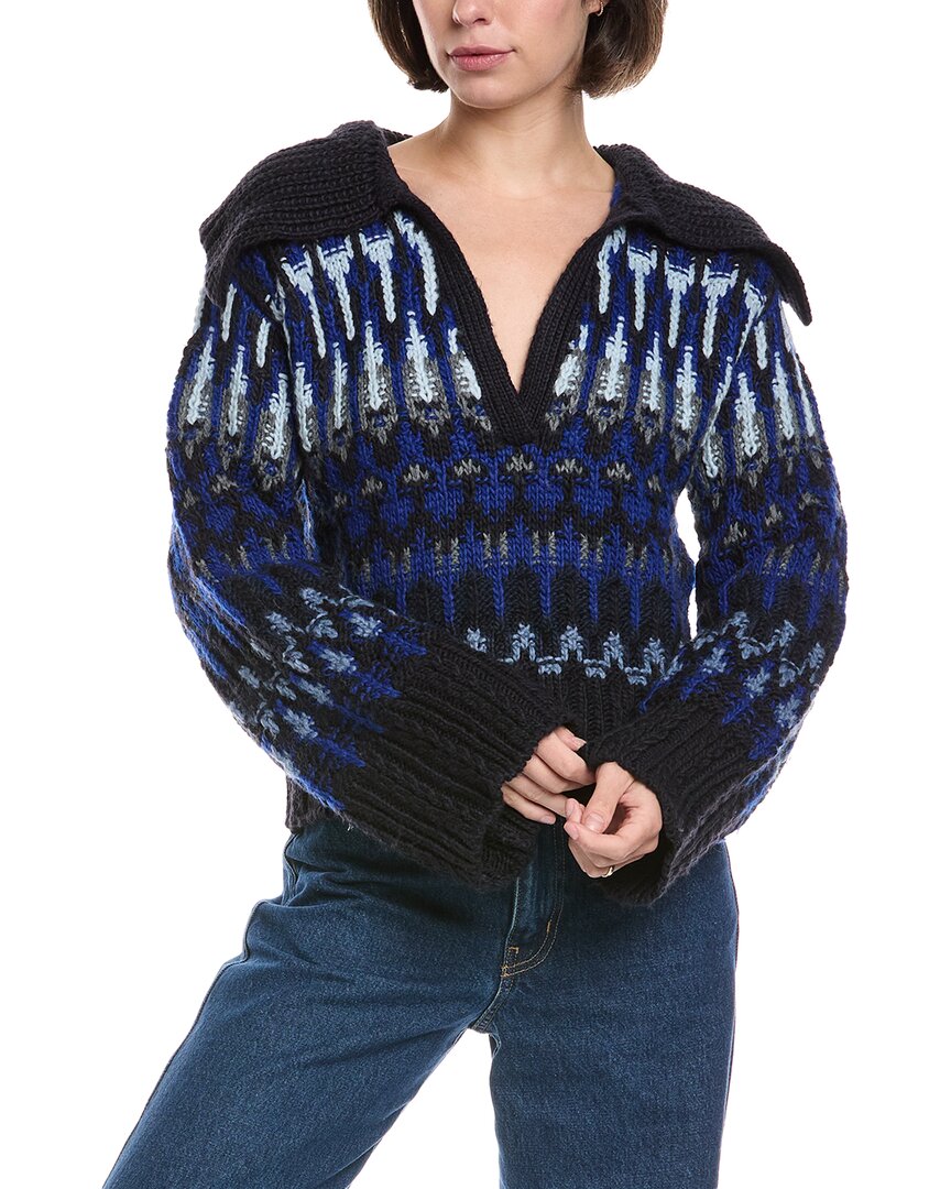 Ramy Brook Augustus Wool-blend Sweater In Blue