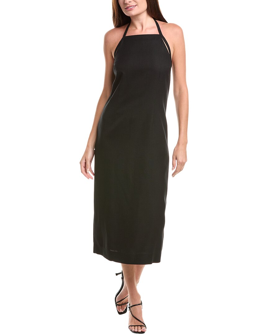 Vince Apron Halter Maxi Dress In Black