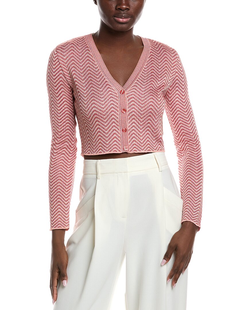 M Missoni Textured Cardigan In Pink