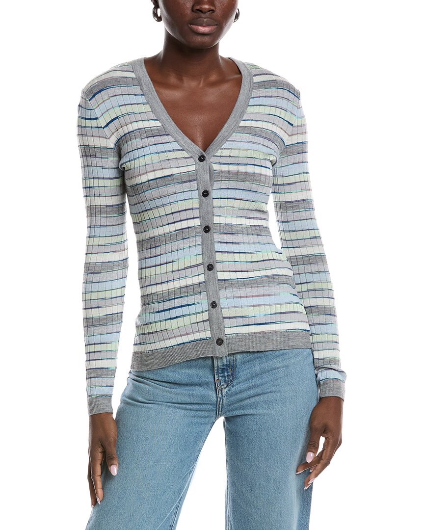 M Missoni Wool-blend Cardigan In Blue