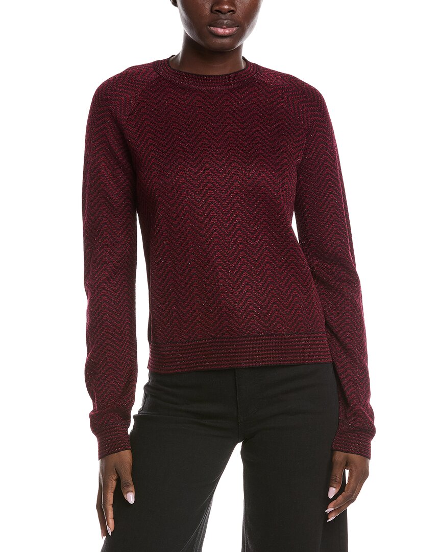 M Missoni Textured Sweater In Burgundy