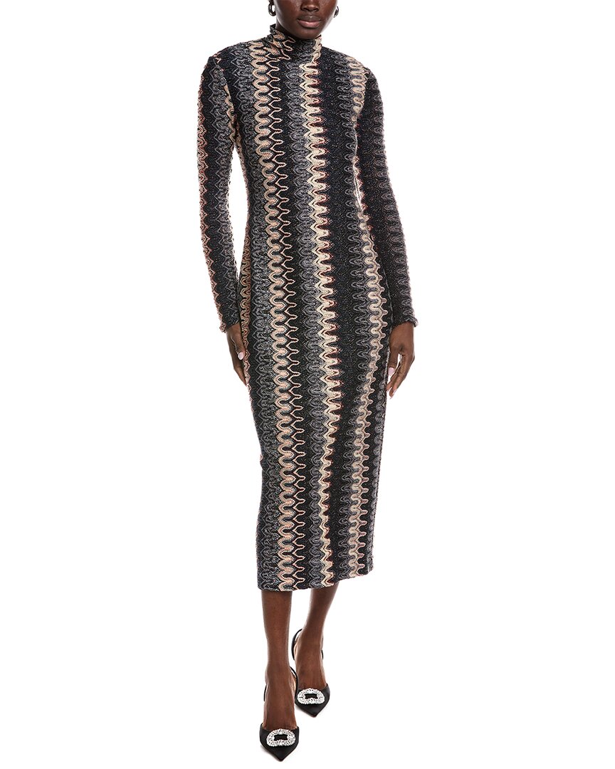 M Missoni Textured Midi Dress In Multi