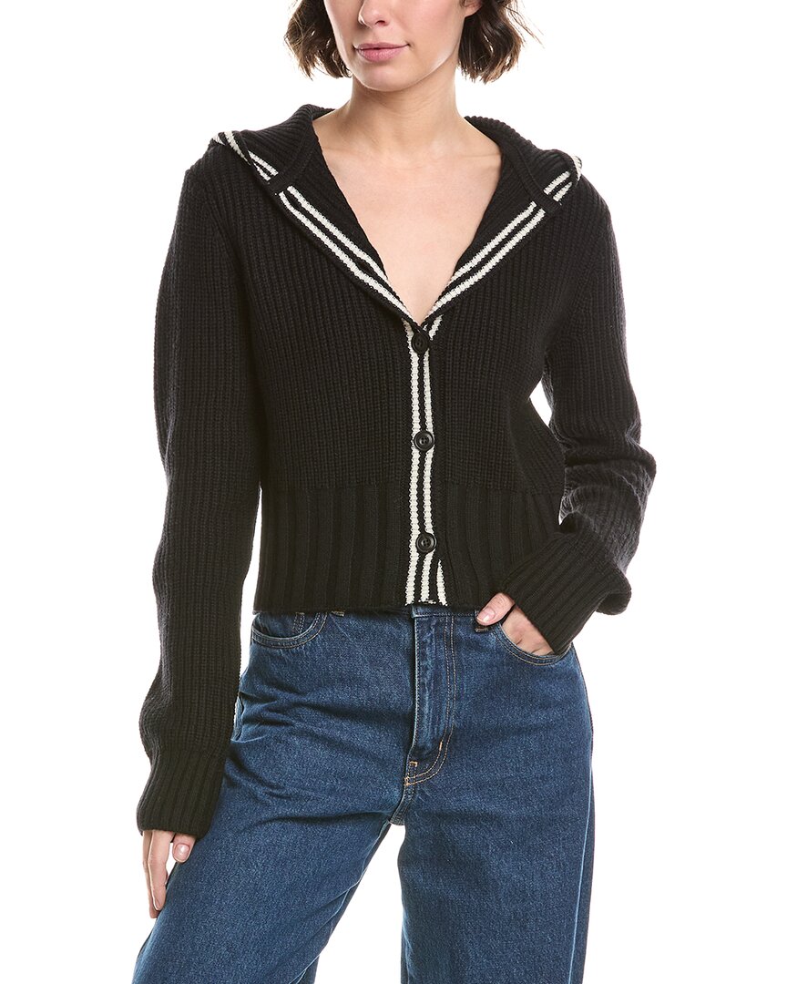 Atm Anthony Thomas Melillo Hooded Wool-blend Cardigan In Black