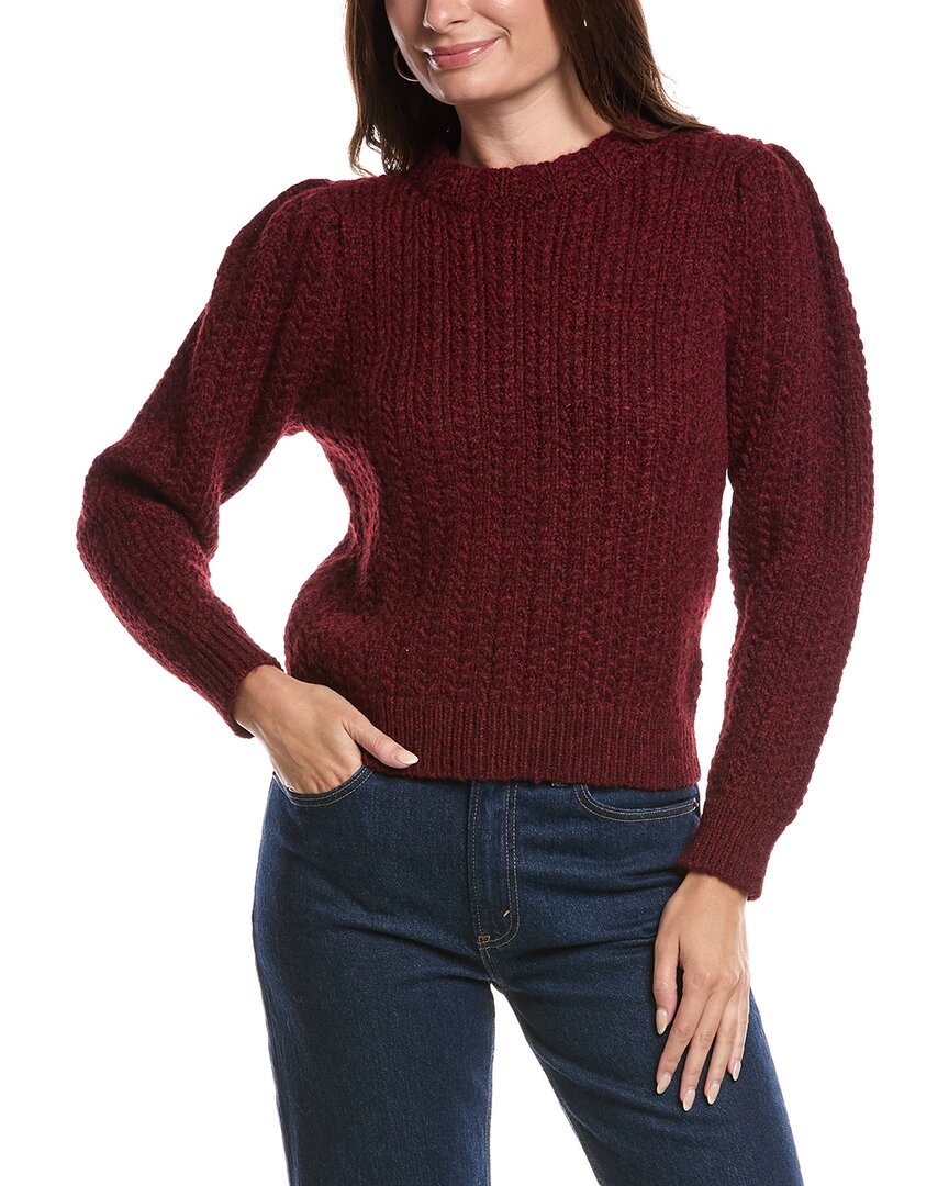 Nation Ltd Eboni Mock Neck Alpaca & Wool-blend Sweater In Burgundy