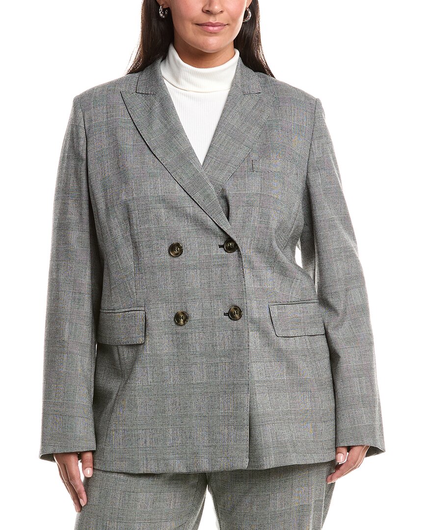 Marina Rinaldi Plus Robert Wool-blend Blazer In Gray