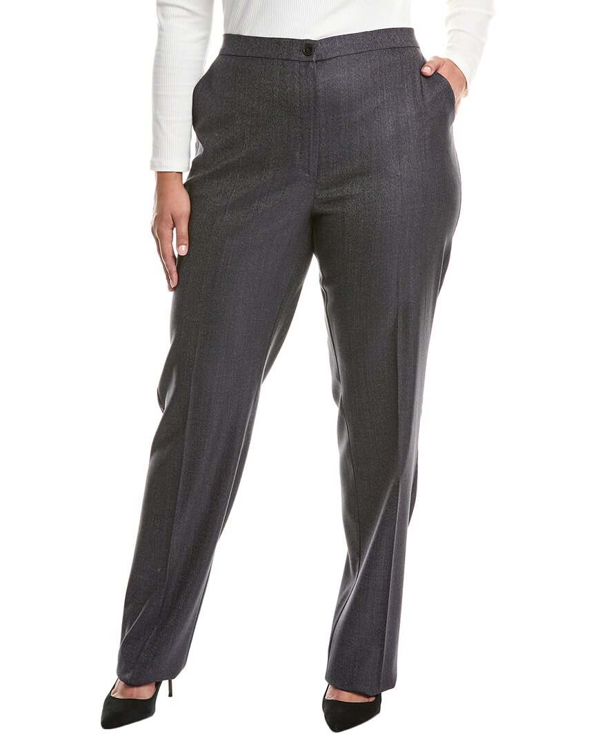 Marina Rinaldi Plus Banda Long Wool & Silk-blend Trouser In Black
