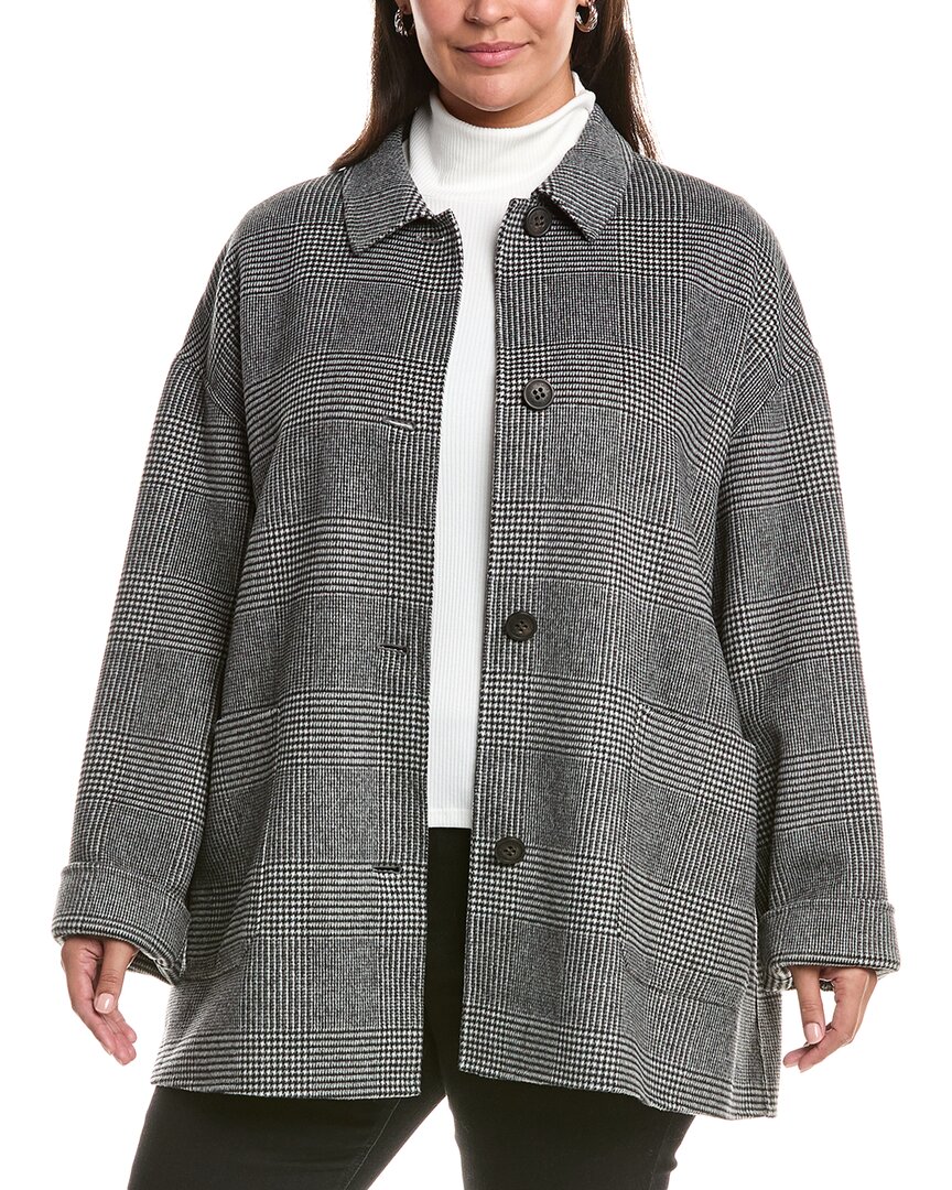 Marina Rinaldi Plus Nadia Short Wool-blend Coat In Multi