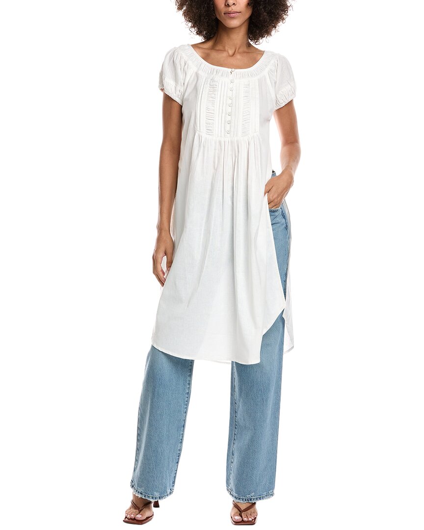 Free People Fayre Linen-blend Midi Top In Gray