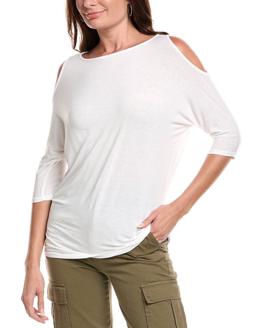 Michael Stars Cold Shoulder Tank Top In White
