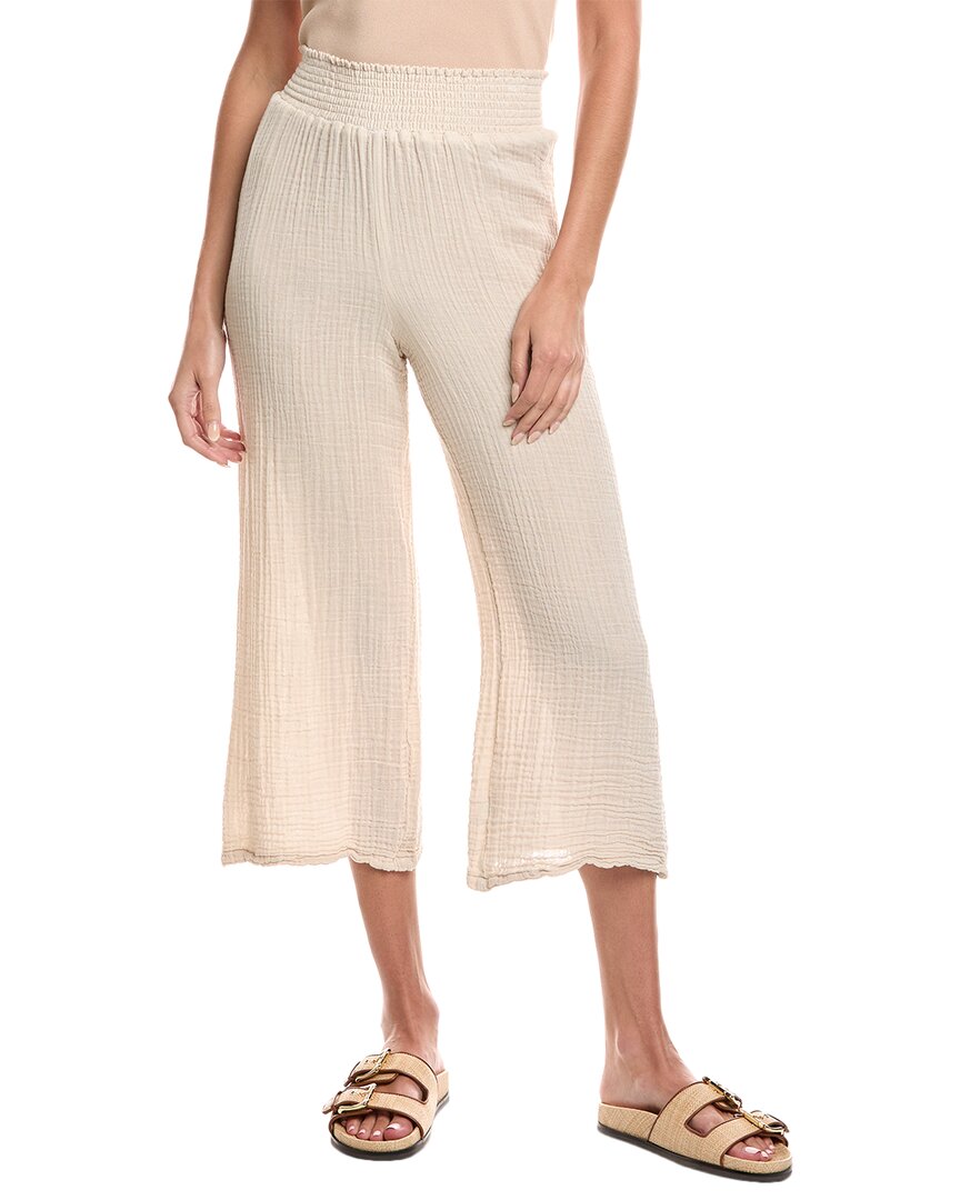 Michael Stars Medina Smocked Waist Cropped Pant In Neutral