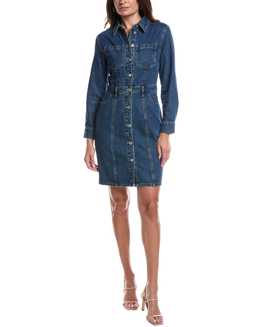 Gracia Button-down Denim Shirtdress In Blue