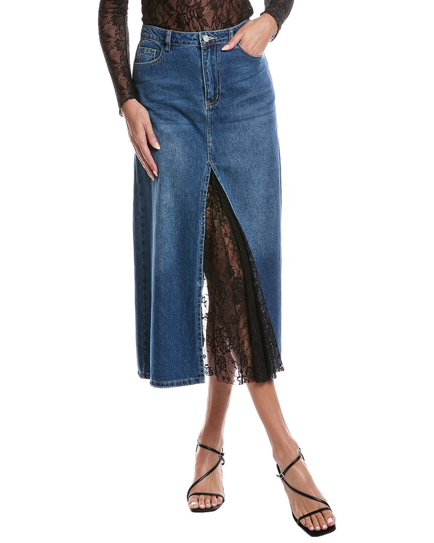 Gracia Denim Maxi Skirt In Blue