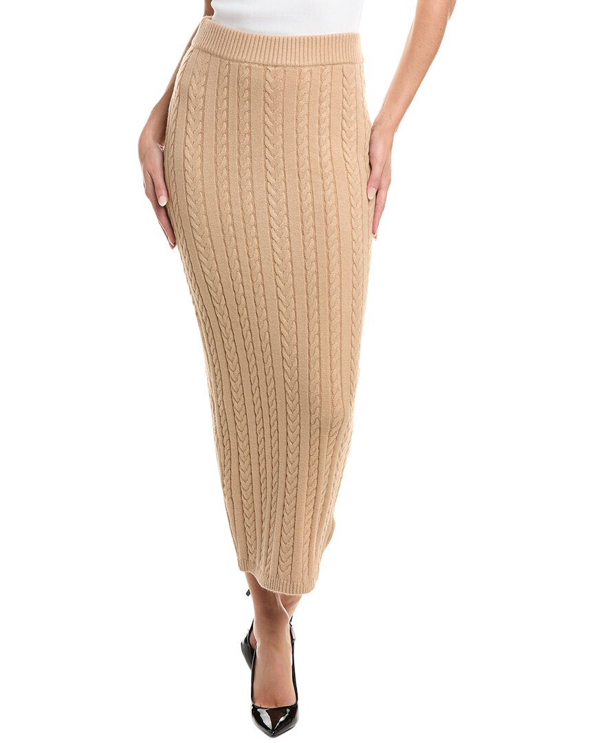 Ser.o.ya Prunella Cable Knit Wool-blend Skirt In Brown
