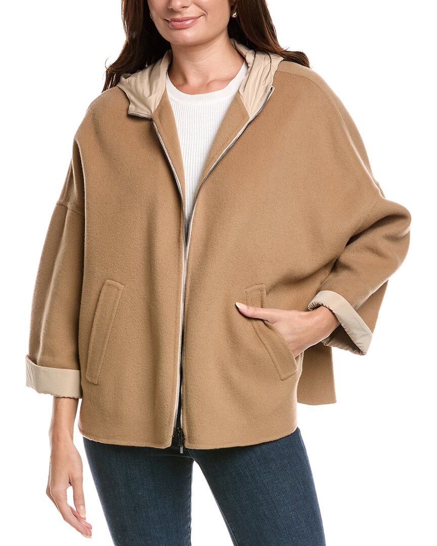Peserico Wool & Cashmere-blend Jacket In Brown