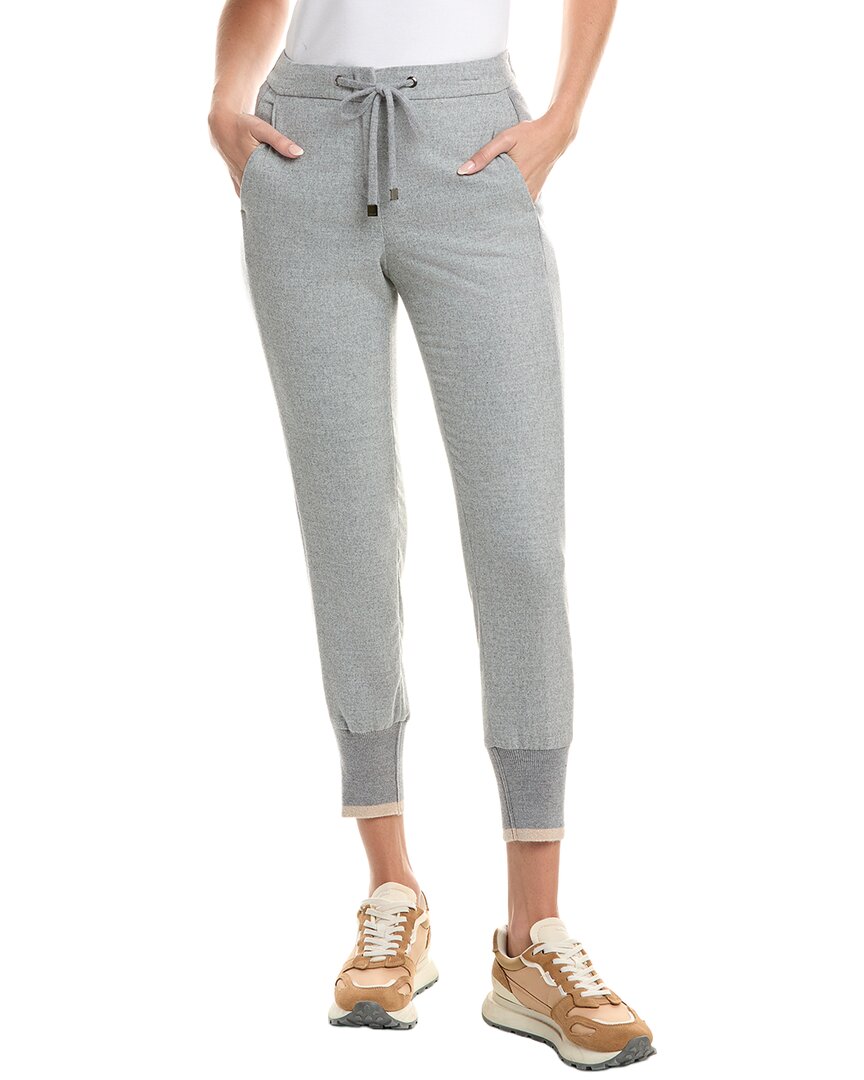Peserico Wool & Cashmere-blend Pant In Gray