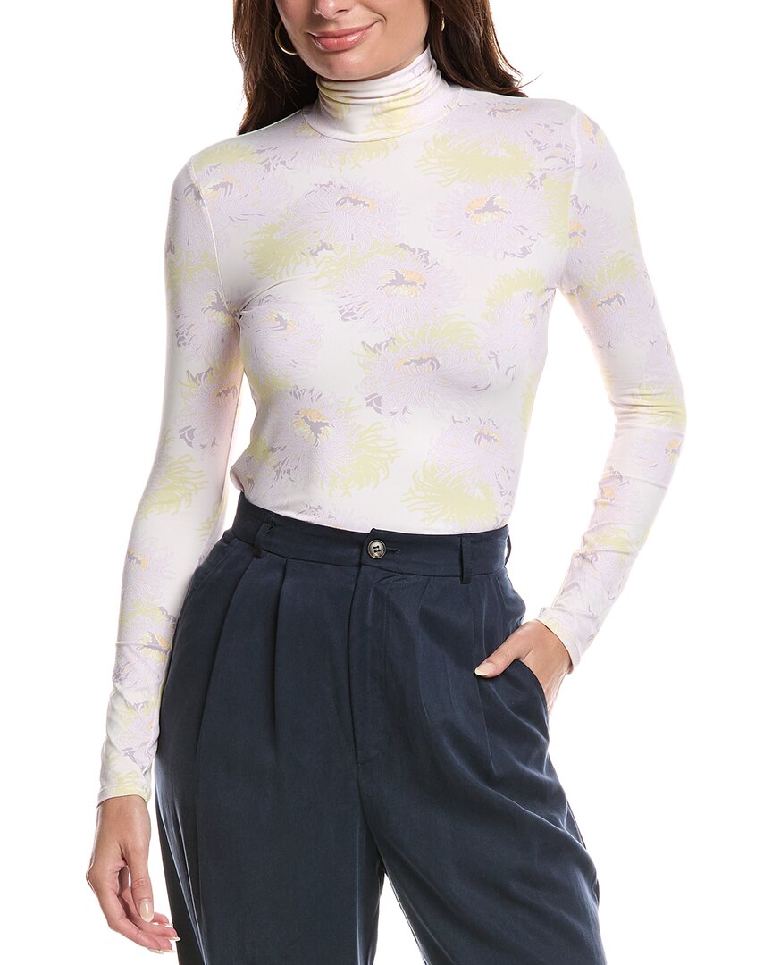 St John Mums Allover Print Nuda Turtleneck In Pink