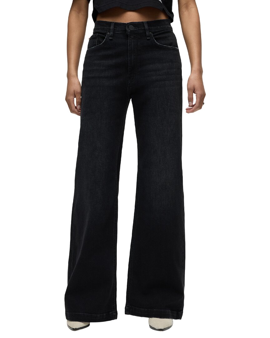 Hudson Jeans Jodie Ghost Wide Leg Jean In Black