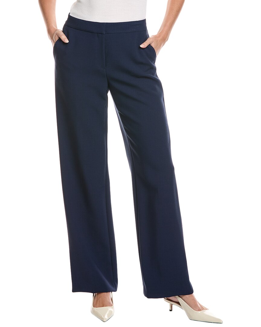 Lafayette 148 New York Responsible Wool Pant In Blue