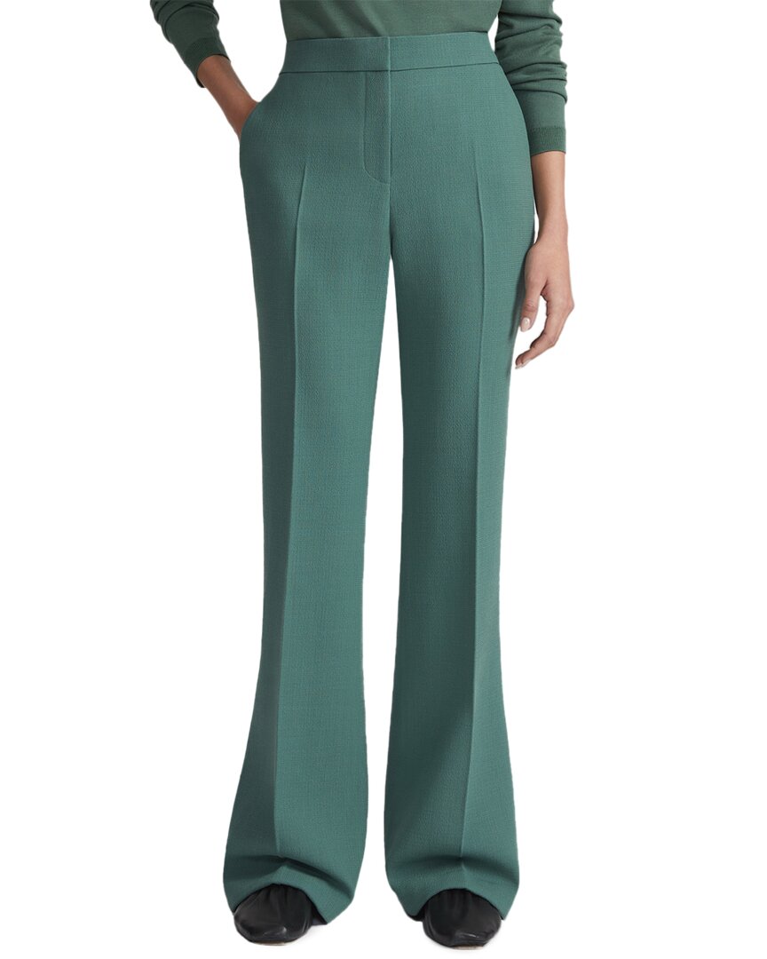 Lafayette 148 New York Gates Flared Full Length Pant In Green