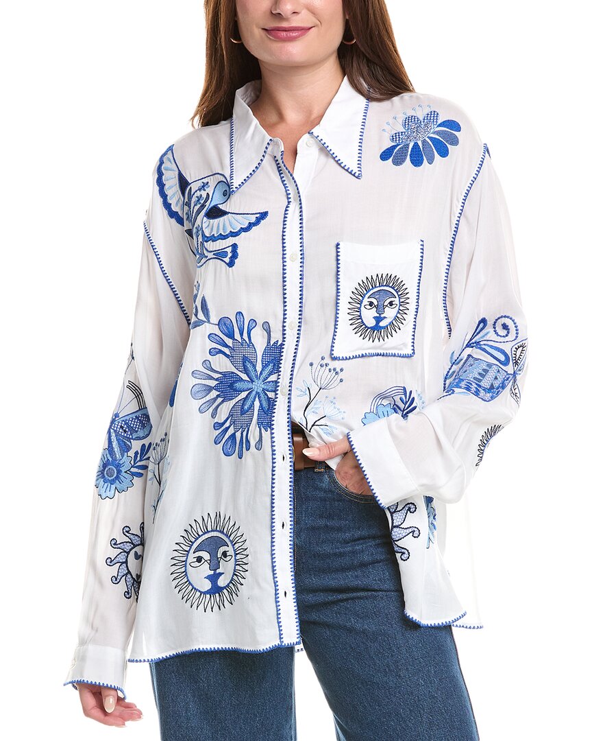 Johnny Was Plus Pocket Relaxed Shirt In Multi