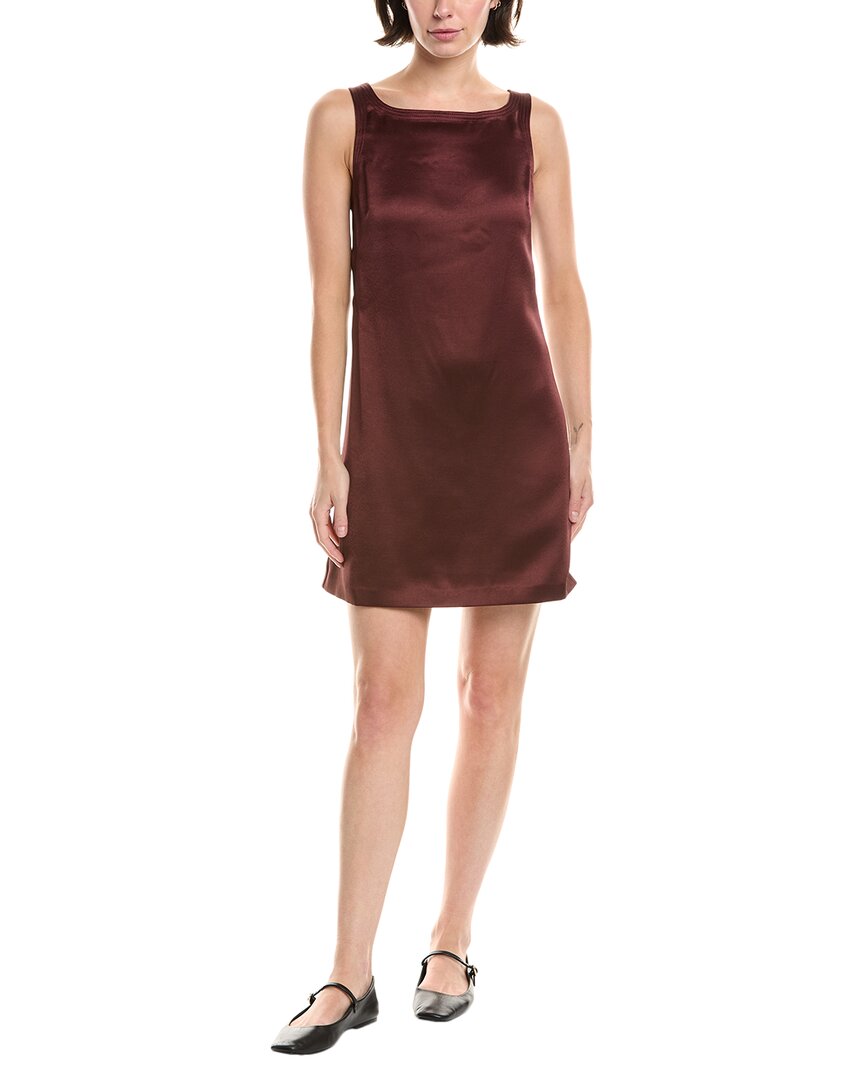 Rebecca Taylor Heavy Satin Shift Dress In Purple