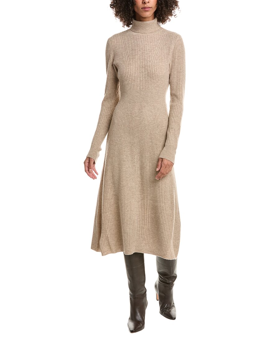 Derek Lam 10 Crosby Diana Turtleneck Wool Sweaterdress In Neutral
